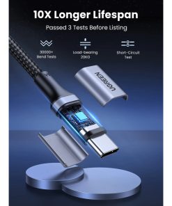 UGREEN USB-C (M) na USB-C (M), 100W, 5A, pleteni kabel MFi, 1.0m