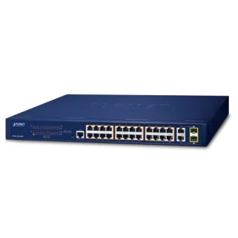 PLANET 24-Port 10/100TX 802.3at PoE +  2-Port Gigabit TP/SFP Combo Managed Ethernet Switch