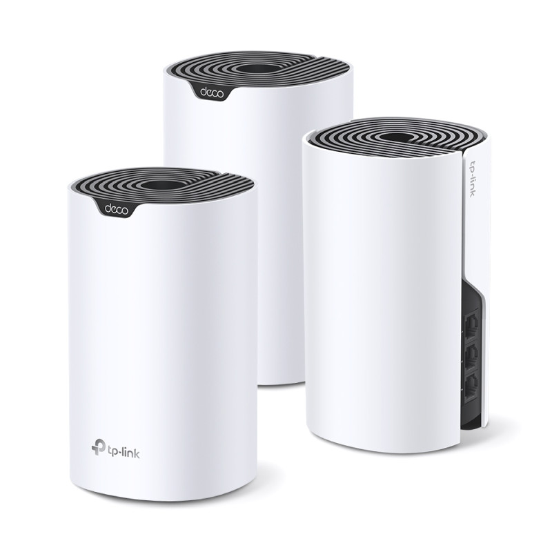 TP- Link AC1900 Deco S7 (3-pack) Mesh Wi-Fi, Dual-Band, 600 Mbps/1300 Mbps (2.4GHz/5GHz), 3×LAN, 3×interna antena, Deco App