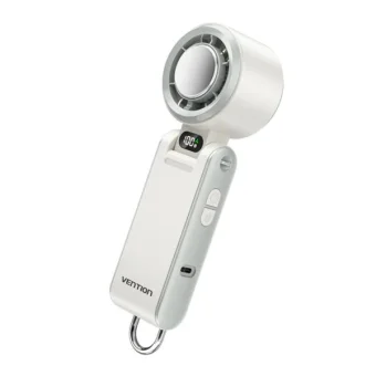 Vention USB 5V Speed (1-100) Adjustable Handheld Foldable High-Speed Cooling Fan Gray LED Display Type
