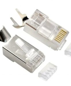 Gembird Shielded modular CAT7 pass-through type plug 15u" gold plated, 100 pcs per bag