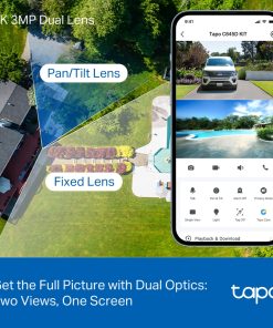 TP-Link Tapo C645D kamera + Tapo A201 Solar panel 2x 2K/3MP (2304×1296)Color Night Vision, microSD, 6×Spotlights, detekcija pokreta, IP65, ugrađena punjiva Li-Ion baterija, Wi-Fi/Tapo app
