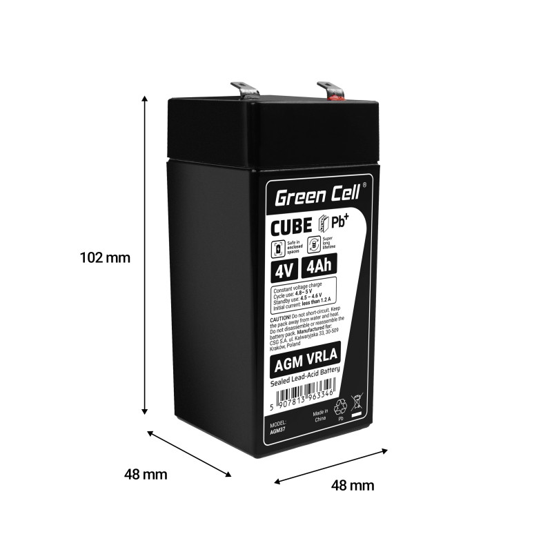 Green Cell (AGM37) baterija AGM 4V/4Ah