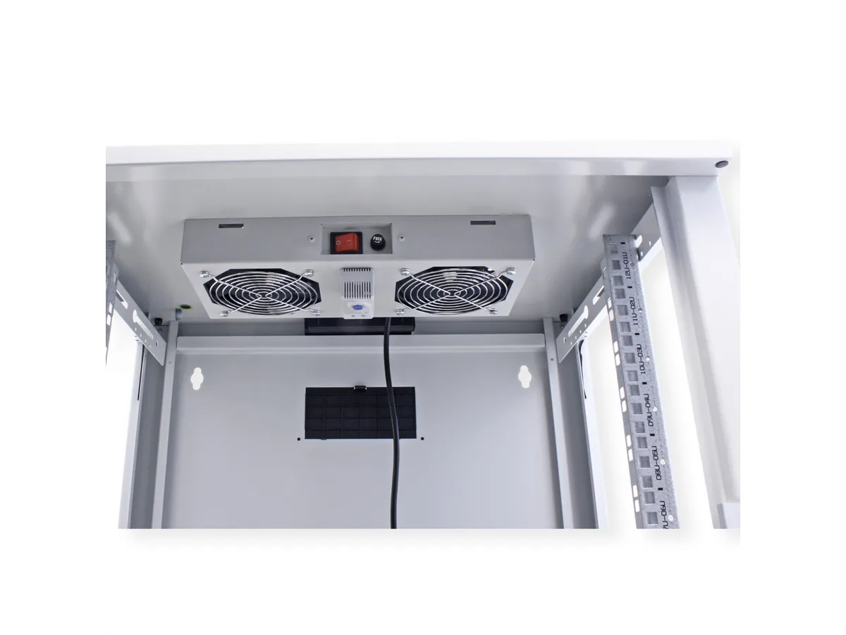 Roline 19" krovni ventilacijski modul s 2 ventilatora i termostatom, sivi