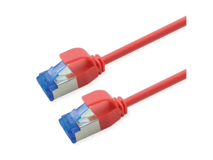 Roline S/FTP (PiMF) Data Center mrežni kabel, Cat.6A (Class EA), slim, LSOH, tangle free, 0.5m, crveni