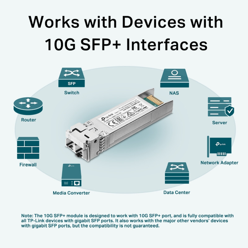 TP-Link 10G-SR SFP+ LC 850nm Multi-mode, LC Duplex konektor, do 300m