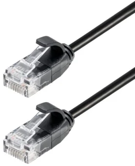 Transmedia CAT6a Thin U UTP Patch Cable 1m black