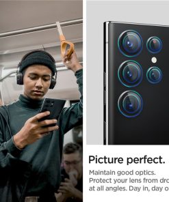 Spigen Glass EZ Fit Optik Pro, zaštitno staklo za kameru telefona, 2 kom, crno - Samsung Galaxy S23 Ultra (AGL05950)