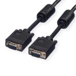 Roline VGA HQ kabel (feritna jezgra), HD15 M/M, 15m, crni
