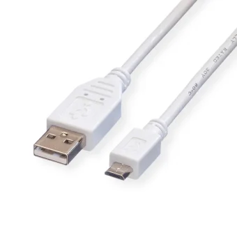 Roline VALUE USB2.0 kabel TIP A(M) na Micro B(M), 0.8m, bijeli