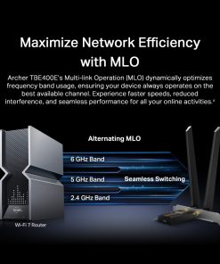 TP-Link BE6500 Archer TBE400E bežični Tri-Band Wi-Fi 7, BT5.4 PCI-E adapter, 2880Mbps/2880Mbps/688Mbps (2.4GHz/5GHz/6GHz), MLO, 2×antene