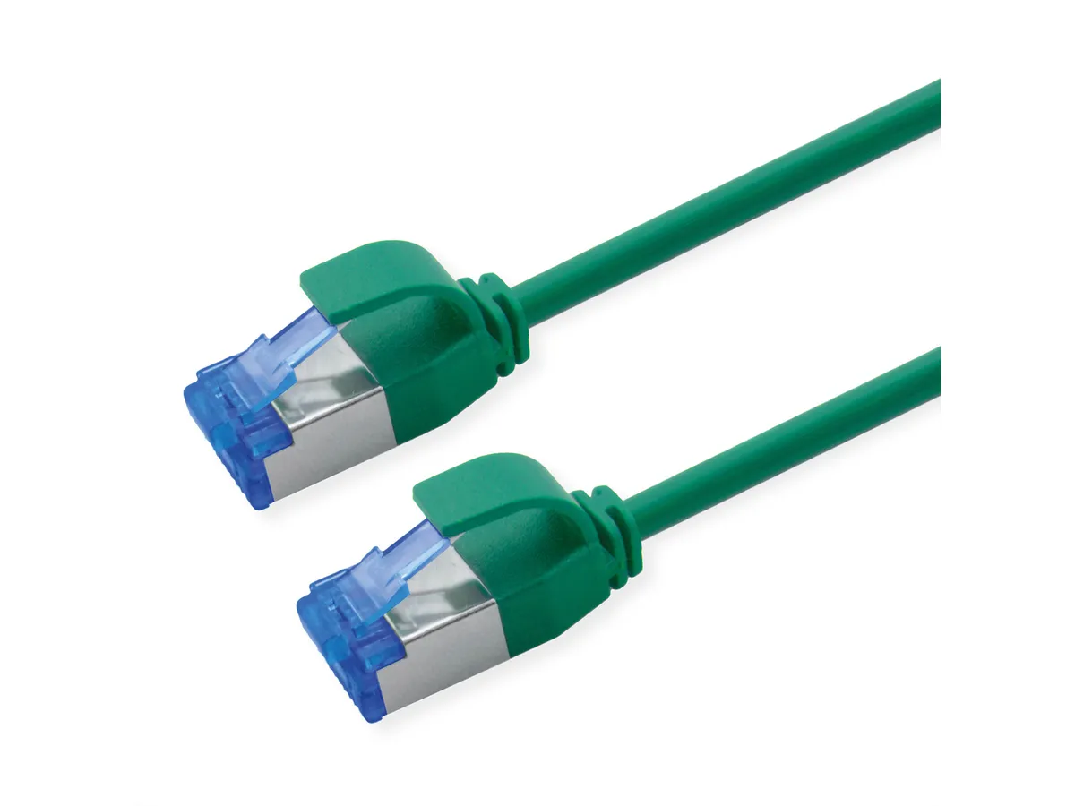 Roline S/FTP (PiMF) Data Center mrežni kabel, Cat.6A (Class EA), slim, LSOH, tangle free, 0.5m, zeleni