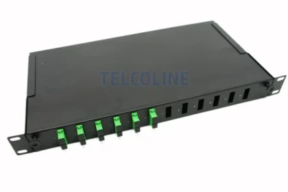 NFO Patch Panel 1U 19" - 12x SC Duplex, Pull-out, 1 tray, Black