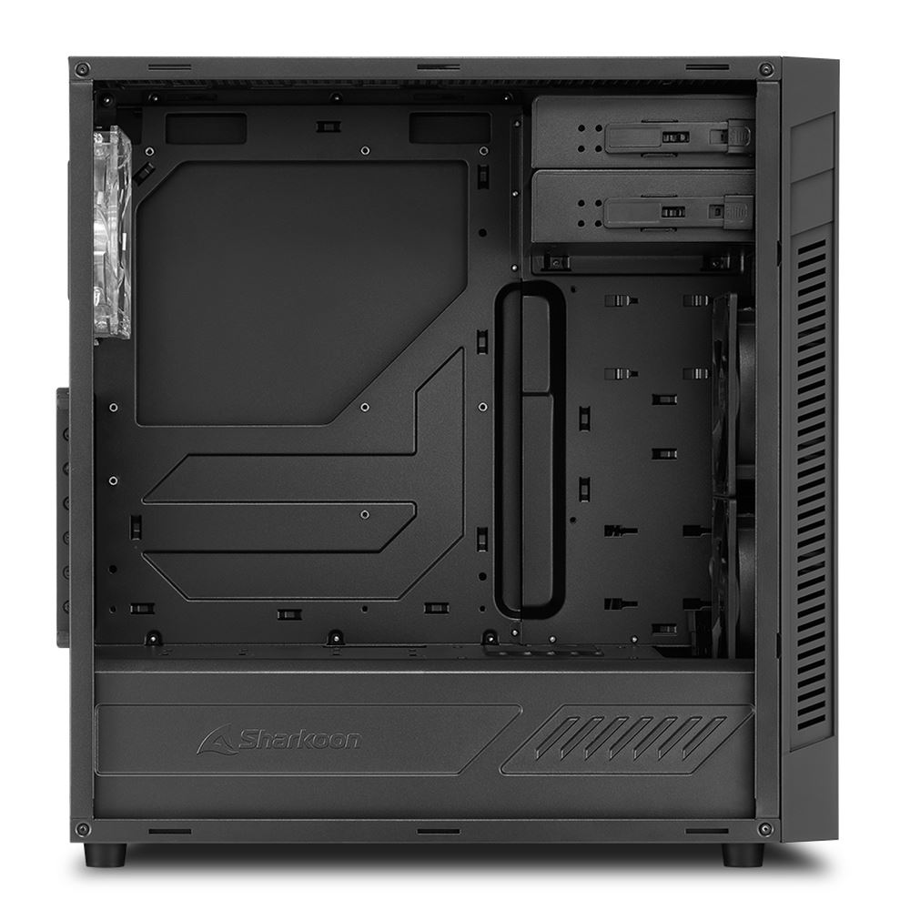 Sharkoon S25-W Midi Tower ATX kućište, prozirna bočna stranica, bez napajanja, plavi LED, crno