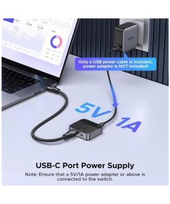 UGREEN razdjelnik video HDMI 2.0 na USB C, 4K@60Hz, crni