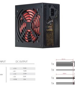 Xilence 400W RedWing R7 Edition, ATX 2.3.1, pasivan PFC, 3×SATA, 20+4-pina, 120mm ventilator, crno