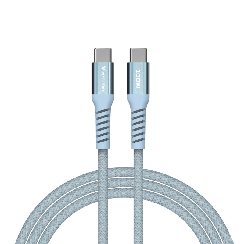 Verbatim Sync & Charge Magnetic kabel USB-C na USB-C, M/M, 100W PD3.0/QC3.0, plavi, 1.2m