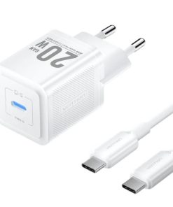 Vention 1-Port USB-C GaN Charger 20W with USB-C to USB-C Cable, 1m, White