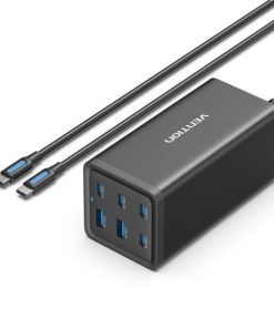 Vention 6-Port USB (C C C C A A) Desktop GaN Charger (140W 140W 45W 20W 18W 18W) Plug