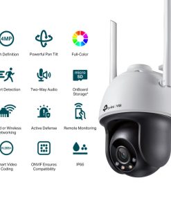 TP-Link VIGI C540-W-4 Full color kamera 2K 4MP, Pan/Tilt, H.265+, 4mm leća, RJ45, Night Vision, microSD, dvosmjerni audio, detekcija pokreta, vodootporna IP66, VIGI app
