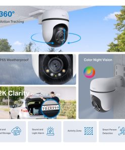TP-Link Tapo C510W kamera 2K 3MP, H.264, 360°/130° Pan/Tilt, Full-Color Night Vision, microSD, dvosmjerni audio, detekcija pokreta, vodootporna IP65, Wi-Fi, Tapo app