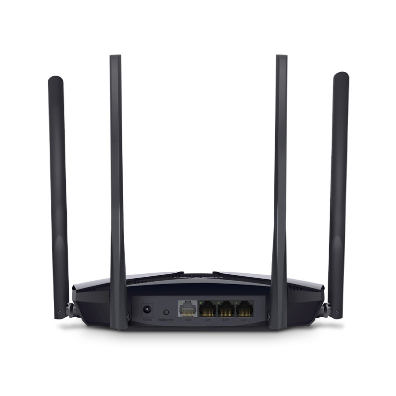 Mercusys MR80X AX3000 bežični usmjerivač (Dual-Band WiFi 6 Router) 574Mbps/2402Mbps (2.4GHz/5GHz), 802.11ax/ac/a/b/g/n, 3×G-LAN, 1×G-WAN, 4×5 dBi fiksne omni-direkcione antene