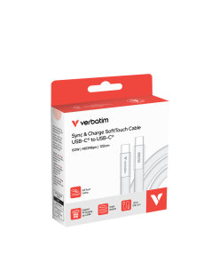 Verbatim Sync & Charge SoftTouch kabel USB-C na USB-C, M/M, 60W PD3.0, bijeli, 1.2m
