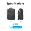 Vention Water-Repellent Laptop Backpack Black, 23L