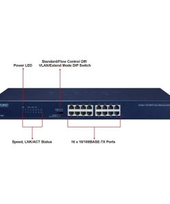 PLANET preklopnik (Switch) 16-port 10/100Mbps, 19"