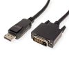 Roline VALUE DisplayPort kabel, DP - DVI-D (24+1), M/M, 3.0m, crni