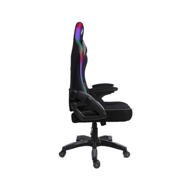 Bit Force HYPNOSIS RGB-2D igraća stolica s potpornim jastučićima, PU koža, 2D naslon za ruke, nosivost 130kg, crna