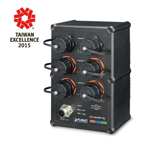 Planet Industrial IP67-rated 4-Port 10 100 1000T 802.3at PoE 2-Port 10 100 1000T Managed Ethernet Switch (-40~75 degrees C)