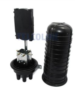NFO Splice Closure, 4 round and 1 oval input output, pole and wall mount