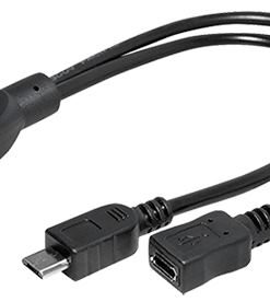 Transmedia Micro-B male Micro-B female to USB-A female, 0,2 m