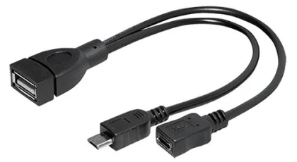 Transmedia Micro-B male Micro-B female to USB-A female, 0,2 m