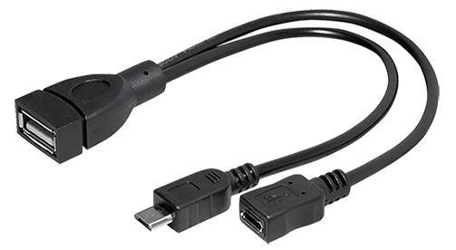 Transmedia Micro-B male Micro-B female to USB-A female, 0,2 m