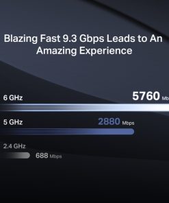 Mercusys BE9300 bežični usmjerivač (Tri-Band Wi-Fi 7 Router) 574Mbps/2880Mbps/5760Mbps (2.4GHz/5GHz/6GHz), 802.11be/ax/ac/a/b/g/n, 3×G-LAN, 1×G-WAN, 6x fiksne omni-direkcione antene