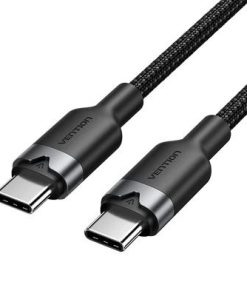 Vention USB 2.0 Type-C Male to Type-C Male 3A Cable 2M Black Aluminum Alloy Type