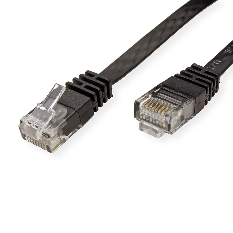 Roline VALUE UTP mrežni flat kabel Cat.6/Class E, 5.0m, crni