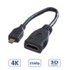 Roline VALUE HDMI High Speed kabel sa mrežom, TIP A (F) - TIP D (M), 0.15m