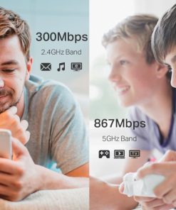 TP-Link AC1200 bežični pojačivač dometa (Range Extender), Dual Band 300Mbps/867Mbps (2.4GHz/5GHz), 802.11ac/a/b/g/n, 1×LAN, Range extender mod, 2×vanjska fiksna antena