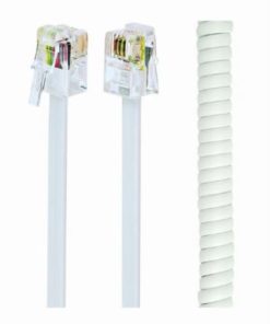 Gembird Telephone handset spiral cord, RJ10 (4P4C), 2 m, white