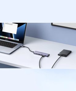 UGREEN 5-portni USB-C HUB 3x USB-A 3.2, 1xUSB-C PD, 1xHDMI 4K 30 fps, sivi