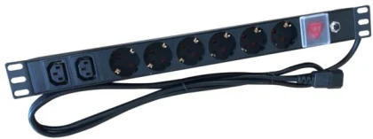 NaviaTec PDU (Power Distribution Unit) sa 6x Schuko 2x C13 priključaka, kabel C14, 19"