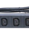 Masterlan 19" distribution panel 8xIEC, black, 2m, aluminium