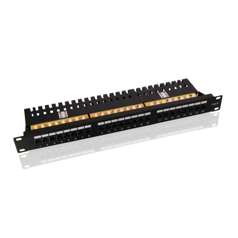 Roline VALUE Cat.6/Class E 19" Patch Panel 24-porta UTP, crni