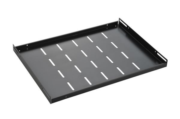 NaviaTec 19" polica za mrežni ormar, 720 mm, 1U, fiksna, crna