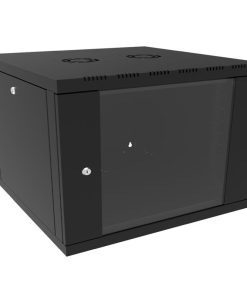 Canovate 6U 600x600x376 SINGLE zidni ormar s bočnim stranama koje se mogu otvoriti izvana, crni (WS3O-9-0666F)