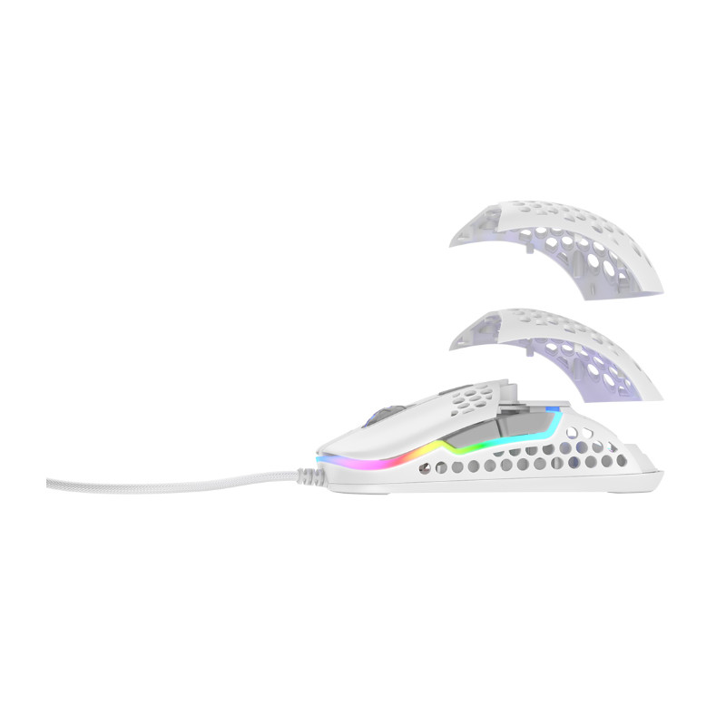 Cherry XTRFY M42 optički RGB igraći miš, 16000 cpi, USB, bijeli