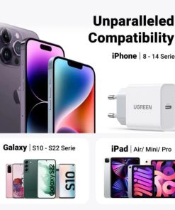 UGREEN zidni punjač 20W, USB-C, PD3.0/QC4.0+, bijeli